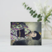 ヴィンテージ日本の芸者美しい魔法ランタンスライド ポストカード (スタンド正面)