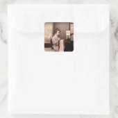 ヴィンテージ日本の芸者 – レターライターステッカー スクエアシール (バッグ)