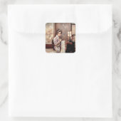 ヴィンテージ日本の芸者 – レターライターステッカー スクエアシール (バッグ)