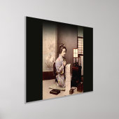 ヴィンテージ日本の芸者 – Letter Writer 箔ポスター (レイダウン)