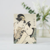 ヴィンテージ日本の芸術家男女 ポストカード (スタンド正面)