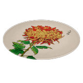 ヴィンテージ日本の菊マスタード金ゴールド カッティングボード (角)