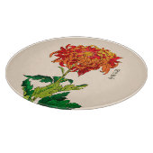 ヴィンテージ日本の菊錆とオレンジ カッティングボード (角)