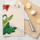 ヴィンテージ日本の菊錆とオレンジ キッチンタオル (四つ折り)