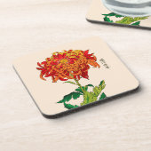 ヴィンテージ日本の菊錆とオレンジ コースター (左側)