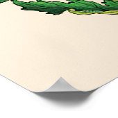 ヴィンテージ日本の菊錆とオレンジ ポスター (角)