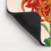 ヴィンテージ日本の菊錆とオレンジ マウスパッド (コーナー)