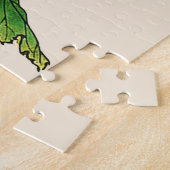 ヴィンテージ日本の菊黄色とオレンジ ジグソーパズル (側面)