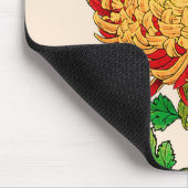 ヴィンテージ日本の菊。金ゴールドとオレンジ マウスパッド (コーナー)