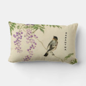 ヴィンテージ日本の薄紫スパロウ腰枕 ランバークッション (裏面)