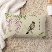 ヴィンテージ日本の薄紫スパロウ腰枕 ランバークッション (ブランケット)