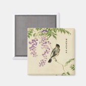 ヴィンテージ日本の薄紫スパロー磁石 マグネット (正面/裏面)