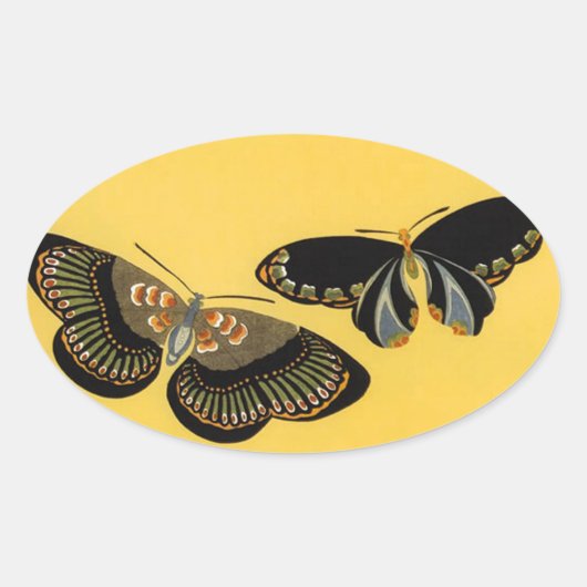 ヴィンテージ日本の蝶 – ステッカー (正面)