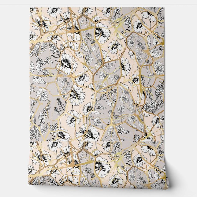 ヴィンテージ日本の錦次 壁紙 (ほどく)