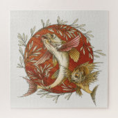 ヴィンテージ日本の飛んでいる入り竹葉魚 ジグソーパズル (横)