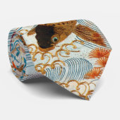 ヴィンテージ日本の鯉とランニングの水 ネクタイ (ロール)