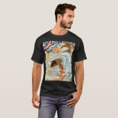 ヴィンテージ日本の鯉とランニングの水 Tシャツ (正面フル)