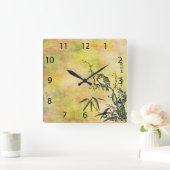 ヴィンテージ日本の鳥 スクエア壁時計 (ホーム)