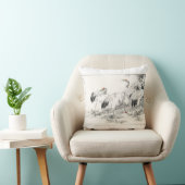 ヴィンテージ日本の鶴と竹 クッション (椅子)