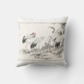 ヴィンテージ日本の鶴と竹 クッション (裏面)