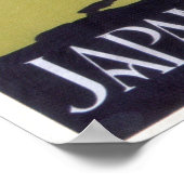 ヴィンテージ日本の鹿と寺 ポスター (角)