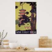 ヴィンテージ日本の鹿と寺 ポスター (キッチン)