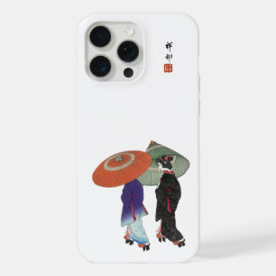 ヴィンテージ日本の2人雨の中の女性の大原小村 iPhone 15 PRO MAXケース