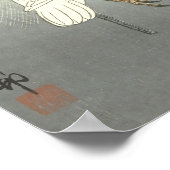 ヴィンテージ日本の3ハロン三日月下 ポスター (角)