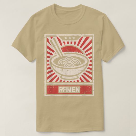 ヴィンテージ日本の – ラーメン好き日本のFood Ram Tシャツ (デザイン正面)