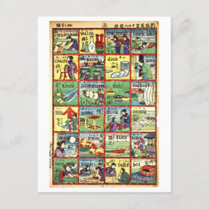 ヴィンテージ日本の – 英語翻訳グラフ ポストカード