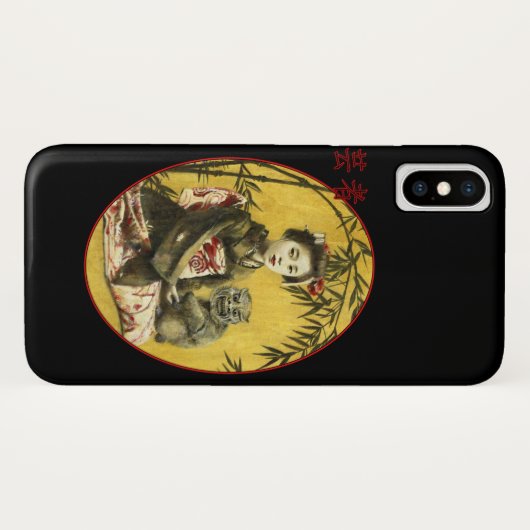 ヴィンテージ日本のGeisha iPhone Xケース Case-Mate iPhoneケース (裏面(横))