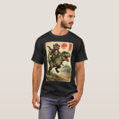 ヴィンテージ日本アート アライグマ+T-レックス Tシャツ (正面フル)