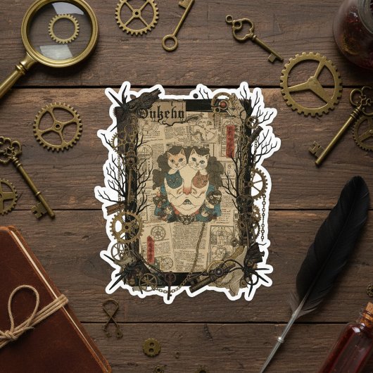 ヴィンテージ日本ゴシックコラージュ - シール