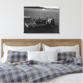 ヴィンテージ日本三木本アイランドパールダイバーボート キャンバスプリント (インサイチュ (寝室))