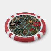 ヴィンテージ日本人芍薬オージェ花模様 ポーカーチップ (シングル)