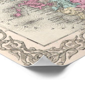 ヴィンテージ日本地図（1855年） ポスター (角)