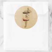 ヴィンテージ日本提灯の幽霊 ラウンドシール (バッグ)