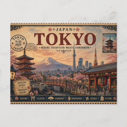 ヴィンテージ日本旅行のお土産 ポストカード (正面)