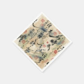 ヴィンテージ日本書道アート (8) スタンダードカクテルナプキン (角)