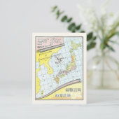 ヴィンテージ日本生糸ラベルアンティーク図 ポストカード (スタンド正面)