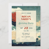 ヴィンテージ日本絵画波山 招待状 (正面)