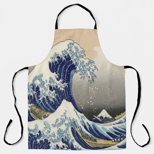 ヴィンテージ日本美術海景観素晴らし波 エプロン (正面)