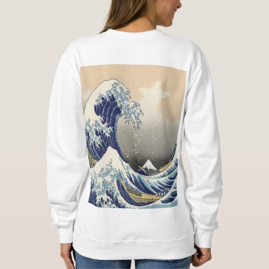 ヴィンテージ日本美術海景観素晴らし波 スウェットシャツ (裏面)