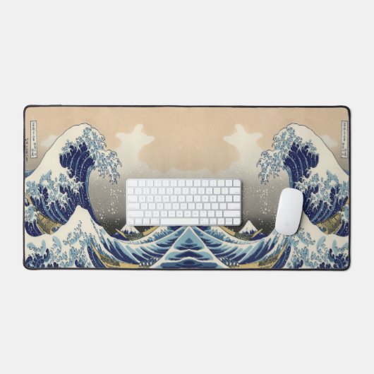 ヴィンテージ日本美術海景観素晴らし波 デスクマット (キーボード&マウス)