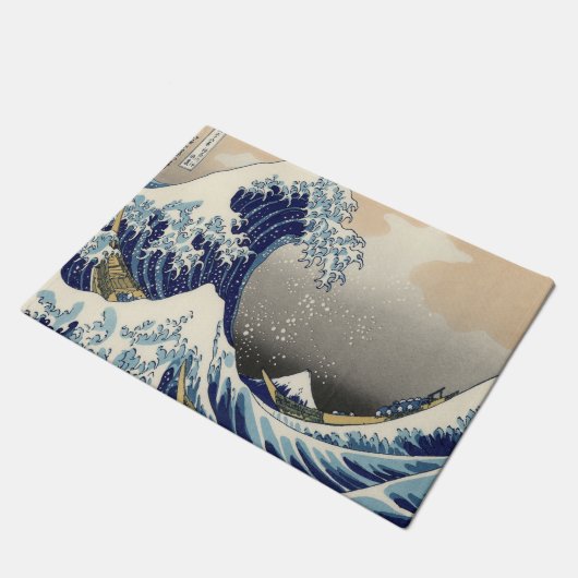 ヴィンテージ日本美術海景観素晴らし波 ドアマット (アングル)