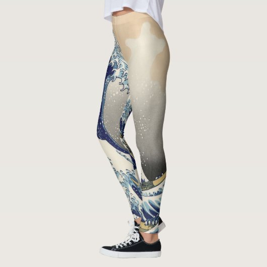 ヴィンテージ日本美術海景観素晴らし波 レギンス (左)