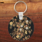 ヴィンテージ日本黒金秋花芸術 キーホルダー (正面)