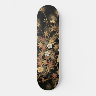 ヴィンテージ日本黒金秋花芸術 スケートボード
