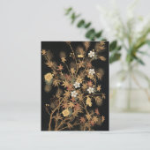 ヴィンテージ日本黒金秋花芸術 ポストカード (スタンド正面)