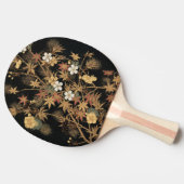 ヴィンテージ日本黒金秋花芸術 卓球ラケット (横)